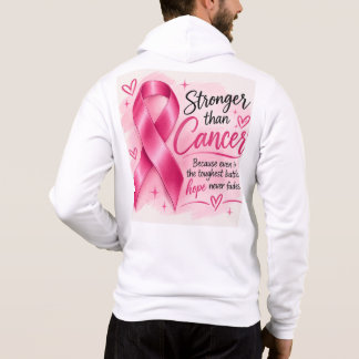 Starkare än cancer rosa bandet medvetenhet hoodie t shirt