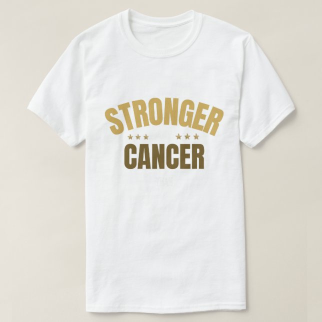 Starkare än cancer-tröja – Modig medvetenhetskriga T Shirt (Design framsida)