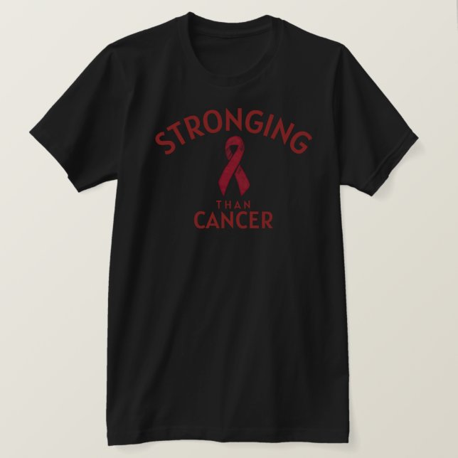 Starkare än cancer-tröja – Premiumtryck Detaljer T Shirt (Design framsida)