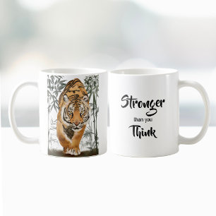 Starkare än du Tänka Tiger Inspiring Pun-citat Kaffemugg