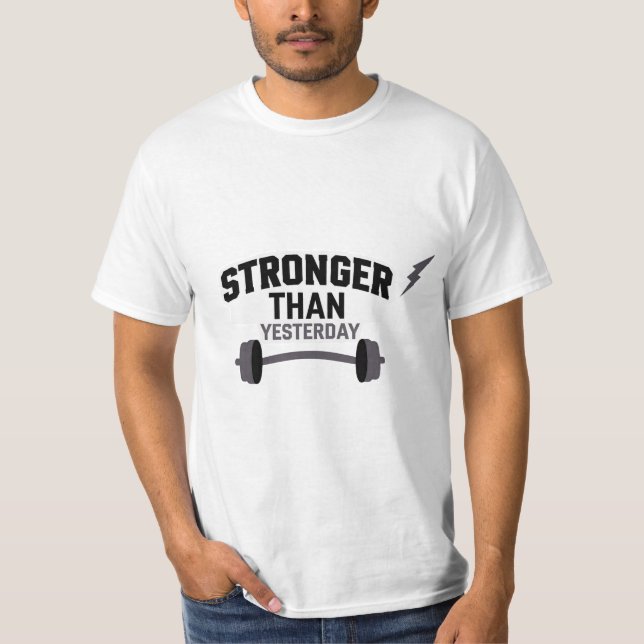 Starkare än gymen Motivational Fitness i går T Shirt (Framsida)