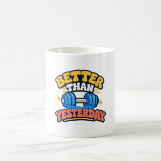Starkare Än Igår Gym Motivation T-Shirt Kaffemugg