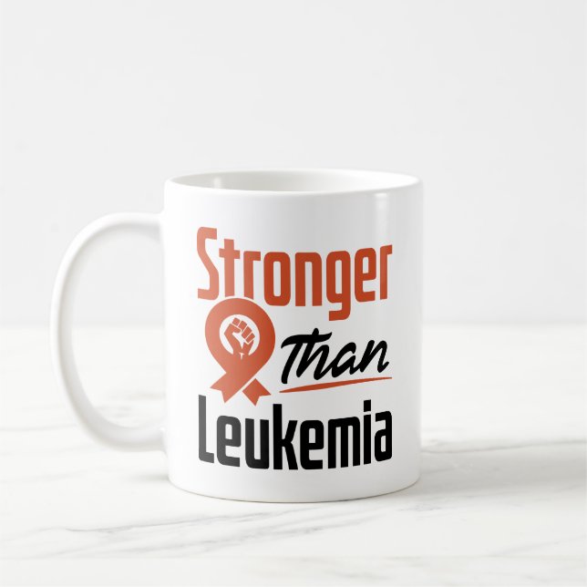 Starkare än leukemi Blood Cancer Survivor Kaffemugg (Vänster)