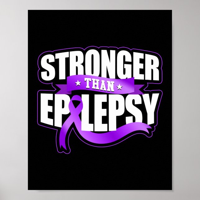 Starkare än medvetenhet om epilepsi Ribbon Poster (Framsidan)