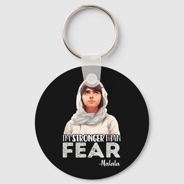 Starkare än rädsla Malala Yousafzai Citat Aktivist Nyckelring (Framsida)