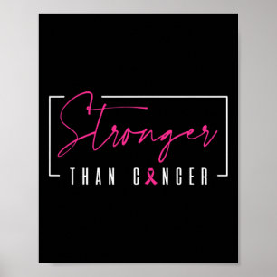 Starkare än Rosa av bröstcancer Ribbon Poster