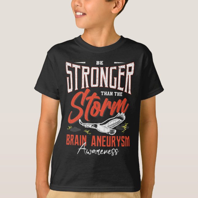 Starkare än Storm Brain Aneurysm Awareness Graph T Shirt (Framsida)