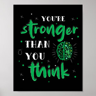 Starkare än Tänka Mental Health Autism Medveten Poster