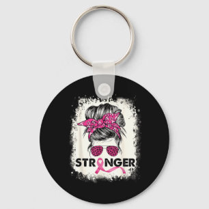Starkare Bröstcancer Medvetenhet Rosa Krigare Nyckelring