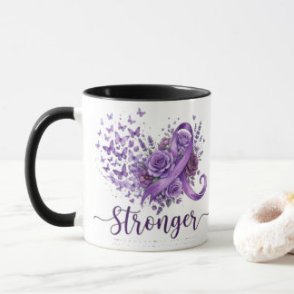 Starkare Inspirerande Kaffemug - Lila Band Mugg