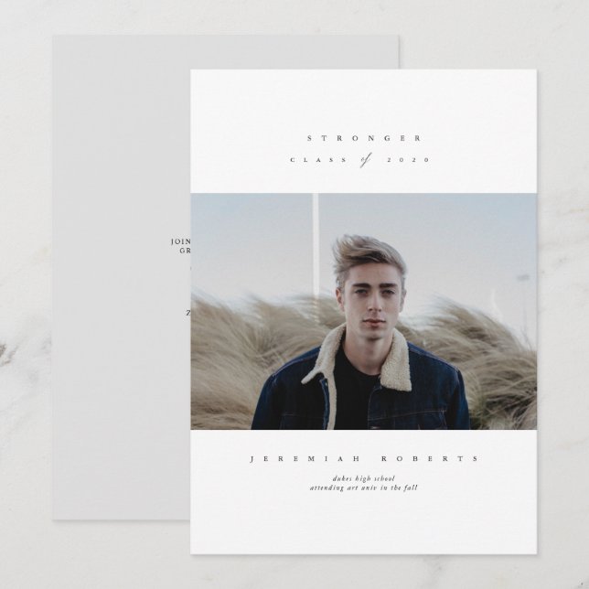 Starkare klass för 2020 Serif Studenten Inbjudningar (Fram/baksida)