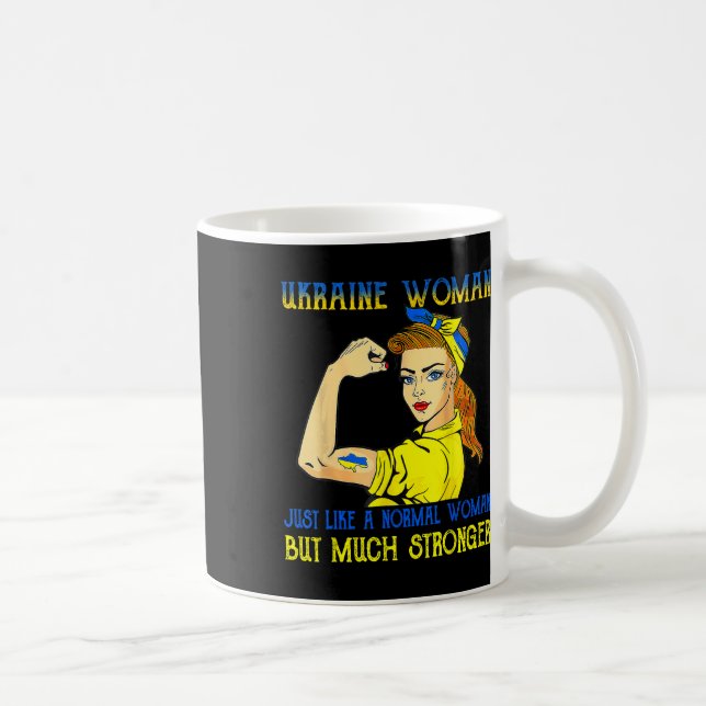 Starkare Ukraina Kvinna Precis Som En Vanlig Kvinn Kaffemugg (Höger)