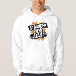 Starkare Varje Dag Fitness Framsteg Motivation Kon Hoodie