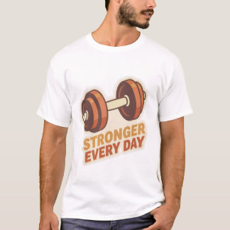 Starkare Varje Dag Gym Motivation Hantel Klistermä T Shirt