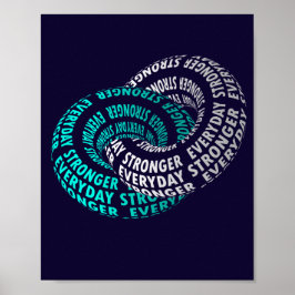 Starkare varje dag – Inspirerande Fitnessmotivatio Poster