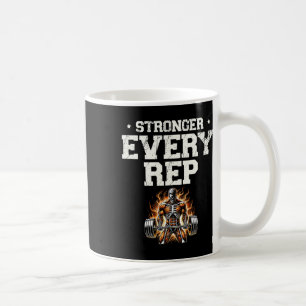 Starkare varje Rep Weightlifter Bodybuilding Bodyb Kaffemugg