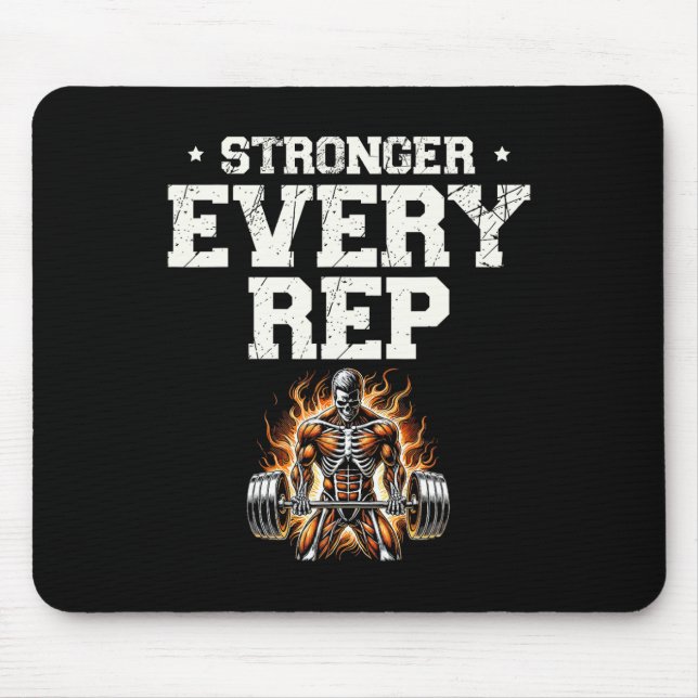 Starkare varje Rep Weightlifter Bodybuilding Bodyb Musmatta (Framsidan)