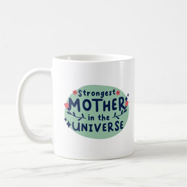 Starkast Mor i Universum Kaffemugg (Vänster)
