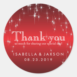 Stärkellampor i metallrött runt klistermärke