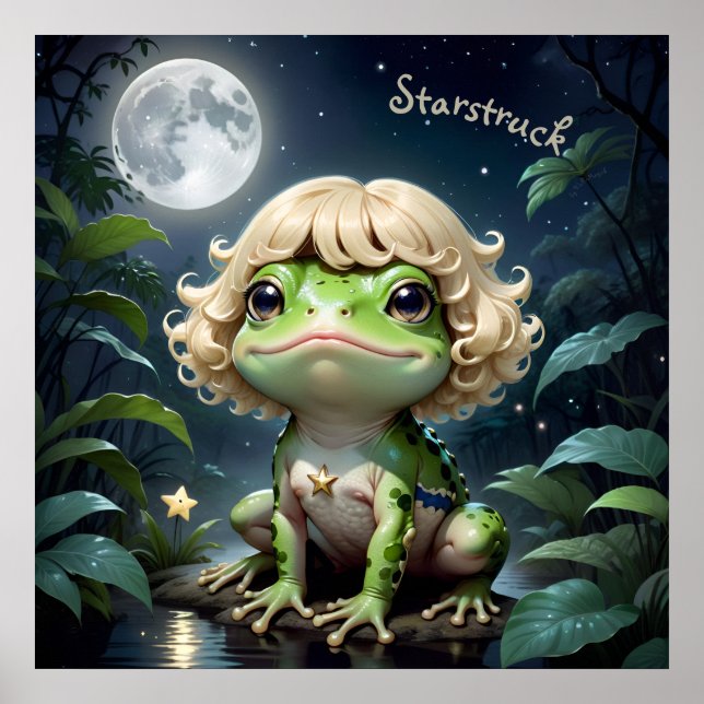 Stärkelse AI Fantasy Digital Art Print Frog Poster (Framsidan)