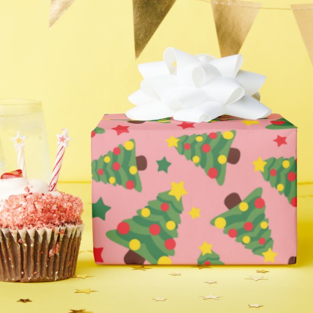 Stärkelse-Julgranar med sfärglös dekoration Presentpapper (Födelsedagsfest)