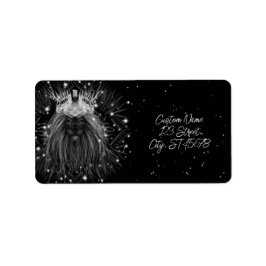 Stärkelse Lejon med Krona Monogram Adressetikett