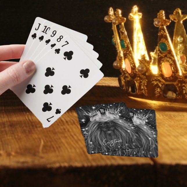 Stärkelse Lejon med Krona Monogram Casinokort (Skapare uppladdad)