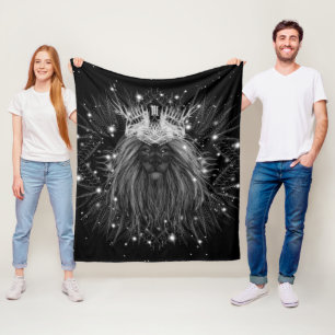 Stärkelse Lejon med Krona Monogram Fleecefilt