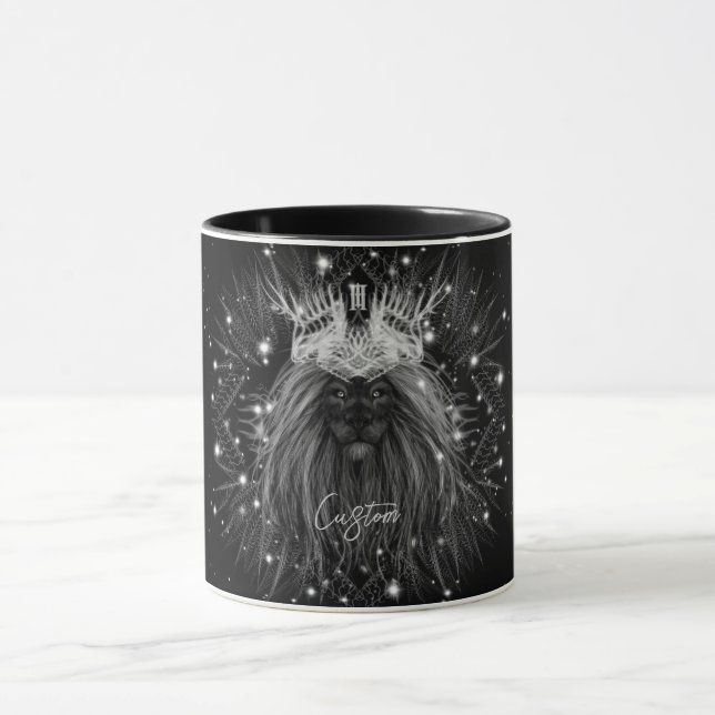 Stärkelse Lejon med Krona Monogram Mugg (Center)