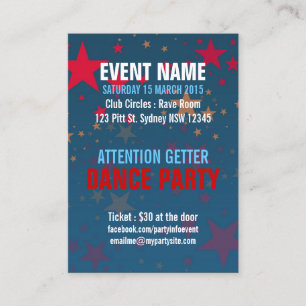 Stärkelse Mega Stars Händelse Party Mini Flyers Visitkort
