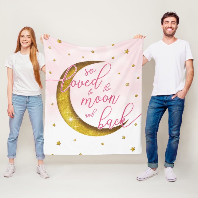 Stärkelse så förtjust i vattenfärgen Måne & Rosa Fleecefilt (På plats)