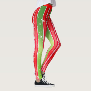 Stärkelseblått Lodrät, rött Grönt, Rand Leggings