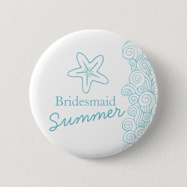 Stärkelsefibridesmaid aqua bröllop pin/knapp knapp (Framsida)