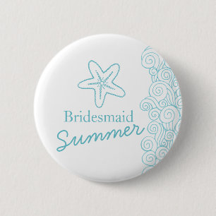 Stärkelsefibridesmaid aqua bröllop pin/knapp knapp