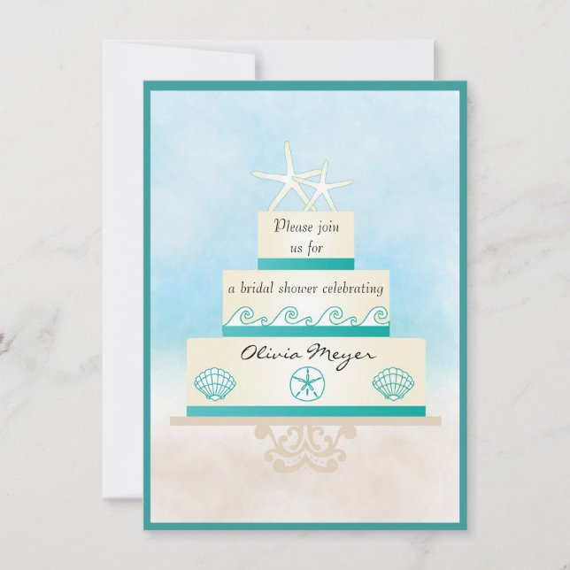 Stärkelsefisk Bröllop Cake Inbjudningskort för möh (Framsida)