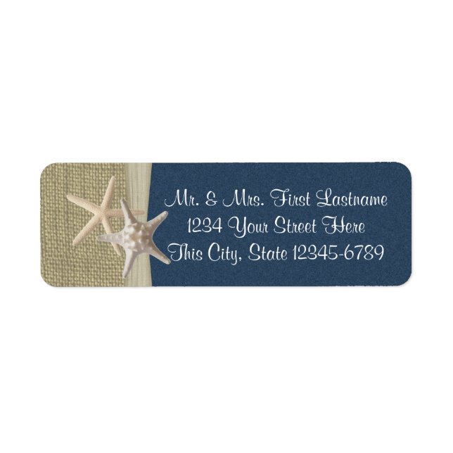 Stärkelsefisk, persikor och pärlflotta returadress etikett (Framsidan)