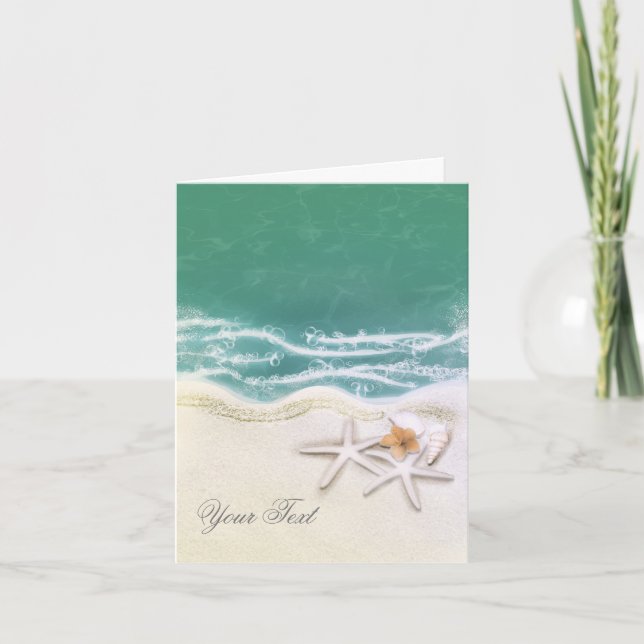 Stärkelsefiskar vid Beach Teal Sea Vatten Tack Kort (Framsida)