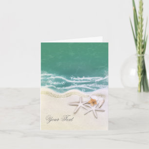 Stärkelsefiskar vid Beach Teal Sea Vatten Tack Kort