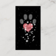 Stärkelseljus Rosa Heart Paw Skriv ut Svart platte