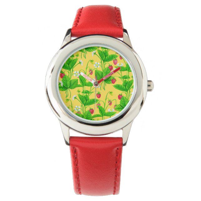 Stärkelseträdgård på gult armbandsur (Framsida)