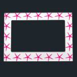 Stärkfisk Mönster Rosa White Beach Nautical Cute Magnetisk Fotoram<br><div class="desc">Designad med söt rosa stjärnfiskens mönster i vit botten. Du kan ändra bakgrunden till färg som du vill.</div>