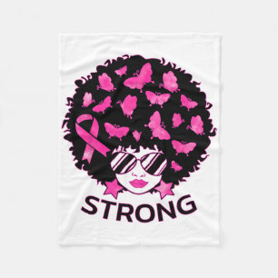 Starkt afrikanskt Woman Breast Cancer Awaren Fleecefilt