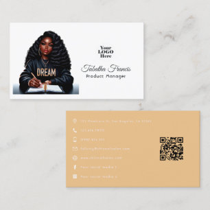Starkt Afro Black Woman Leadence Design Visitkort
