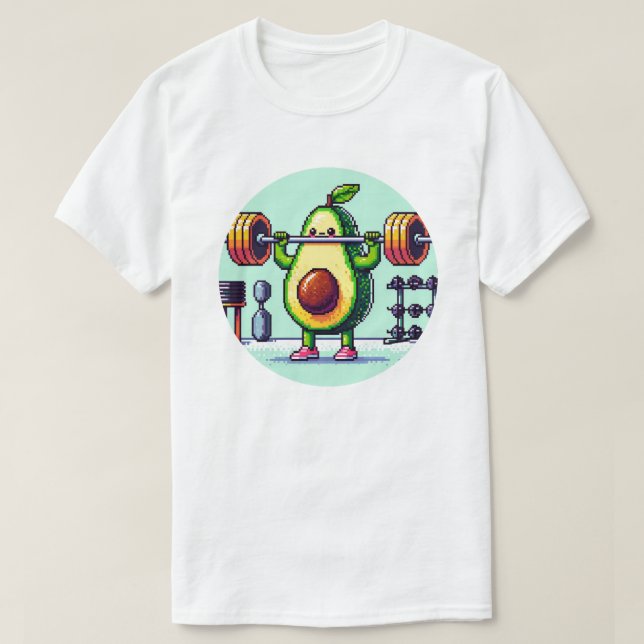 Starkt Avocado - Lusnyj Pixel Art Weightlift T Shirt (Design framsida)