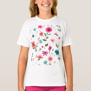 Starkt Blommönster Art T Shirt
