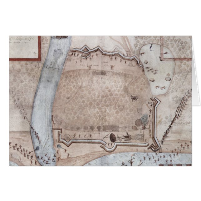 Stärkt Encampment, Puerto Rico Hälsningskort (Framsidan Horizontal)