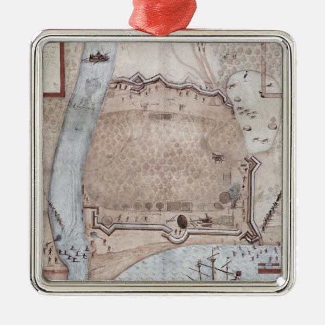 Stärkt Encampment, Puerto Rico Julgransprydnad Metall (Framsidan)