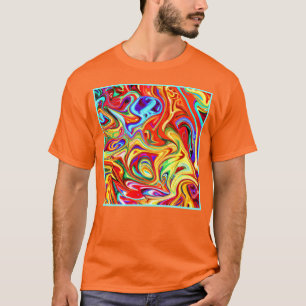 Starkt färgfull Mönster-teckning T Shirt