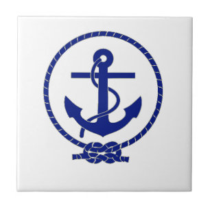 Starkt förankrad Nautical Anchor Coastal Artwork Kakelplatta