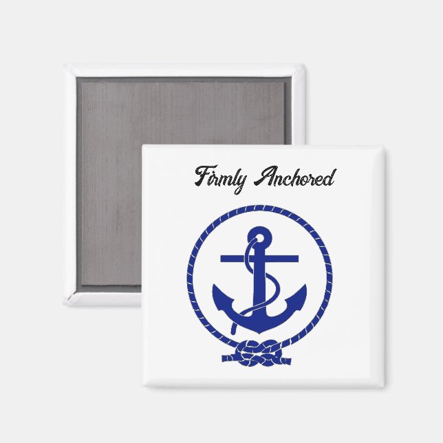 Starkt förankrad Nautical Anchor Coastal Artwork Magnet (Front/Back)